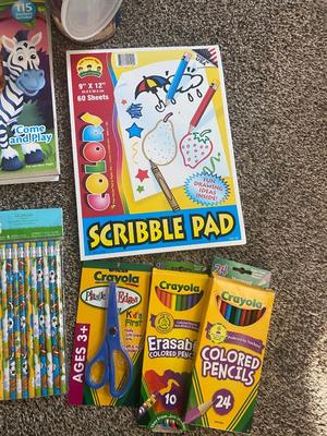 REALLY NEAT VINTAGE LETTERS AND NUMBERS BOARD + CRAYONS, MARKERS, SCRIBBLE PAD, COLORING BOOKS & MORE!