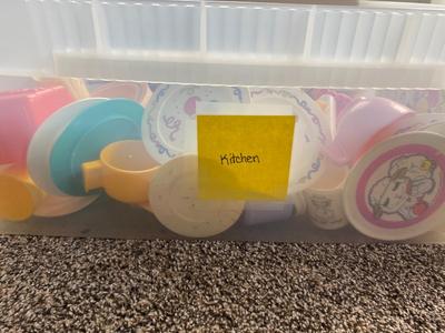 A WHOLE TOTE OF PLAY DISHES