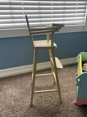VINTAGE HIGH CHAIR AND CABBAGE PATCH DOLL