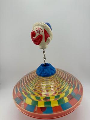 Vintage Clown Head Plunger Spinning Toy