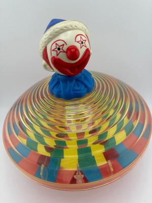 Vintage Clown Head Plunger Spinning Toy