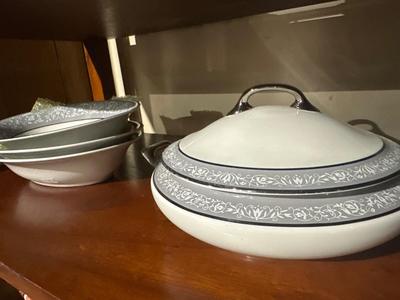 Vogue tureen and 3 serving bowls