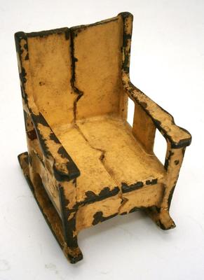 Painted Cast Iron Doll House Rocking Chair