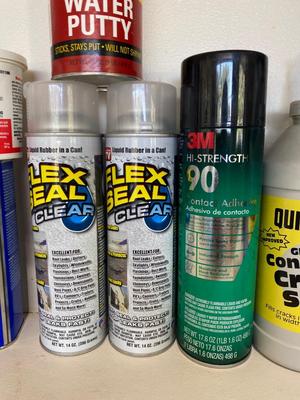 HELPFUL HOUSEHOLD ITEMS, FLEX SEAL, SILICONE TAPE SPRAY ADHESIVE AND MORE.