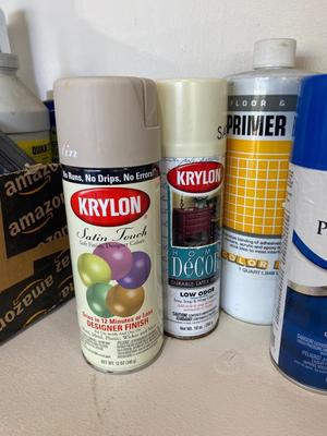 SPRAY PAINT, WOOD STAINS, CONCRETE ETCHING ACID CRYSTAL