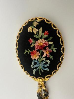 Petit Hand Mirror with Embroidery