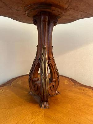 Louis XV Style Two-tier Wood Carved End Table