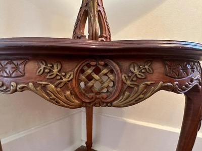Louis XV Style Two-tier Wood Carved End Table