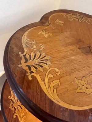Louis XV Style Two-tier Wood Carved End Table