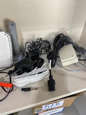 ELECTRONICS LOT-NETGEAR ROUTER, D-LINK, RCA ADAPTERS & OTHER LIKE ITEMS