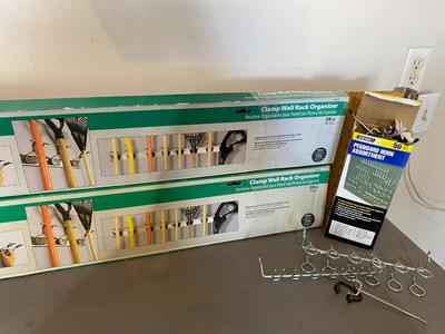 CLAMP WALL RACK ORGANIZERS AND PEGBOARD HOOKS
