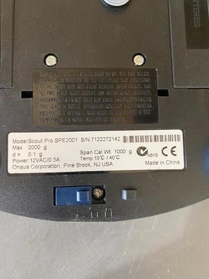 SCOUT PRO 2000g PRINT UNIT, CORNING HOTPLATE STIRRER AND MORE
