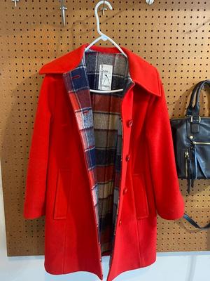 M. LIMAN COMPANY PENGUIN FASHIONS OVER COAT AND ANTIK KRAFT PURSE