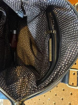 M. LIMAN COMPANY PENGUIN FASHIONS OVER COAT AND ANTIK KRAFT PURSE