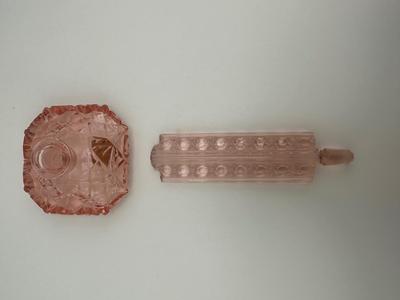 Pink Glass Perfume Bottle (See Details)