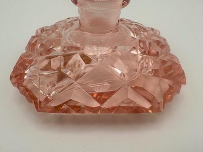 Pink Glass Perfume Bottle (See Details)