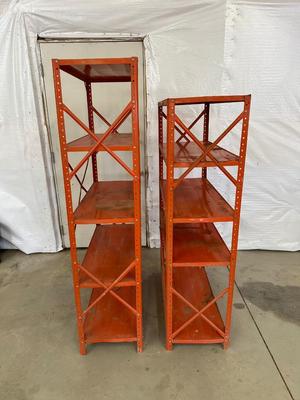 2 METAL STORAGE SHELVES