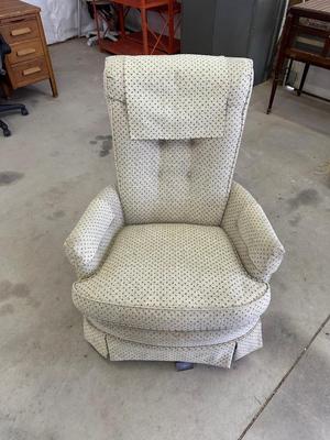 UPHOLSTERED SWIVEL, ROCKER CHAIR
