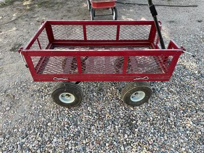 RADIO FLYER WAGON AND A YARD CART