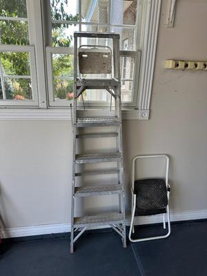 5' ALUMINUM LADDER AND A STEP STOOL