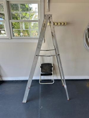 5' ALUMINUM LADDER AND A STEP STOOL