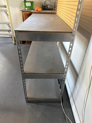 STEEL WORKBENCH WITH PEGBOARD BACK