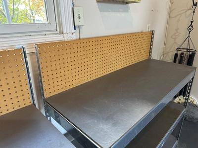 STEEL WORKBENCH WITH PEGBOARD BACK