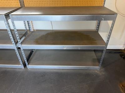 STEEL WORKBENCH WITH PEGBOARD BACK