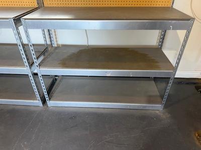 STEEL WORKBENCH WITH PEGBOARD BACK
