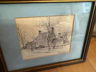 Two John Mall Framed/Matted Sketches