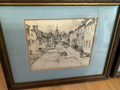 Two John Mall Framed/Matted Sketches