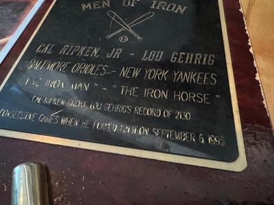 VTG Hillerich & Bradsby Bat & Cal Ripken Plaque