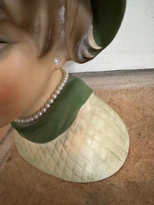 Vintage Napcoware Lady Head Vase/Planter C7495 w/Faux Pearls