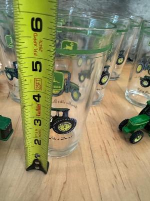 John Deere Tumbler Glasses (8) & Model Tractors