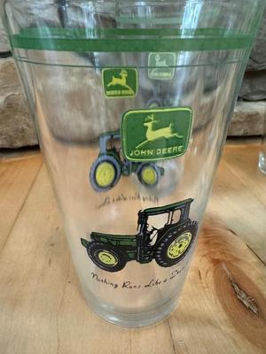 John Deere Tumbler Glasses (8) & Model Tractors