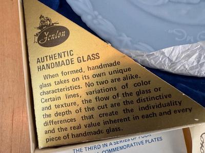 Fenton Powder Blue Glass Bicentennial Commemorative Plates #3 #4