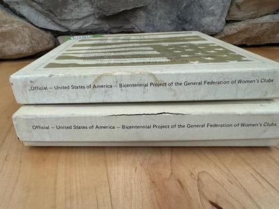 Fenton Powder Blue Glass Bicentennial Commemorative Plates #3 #4