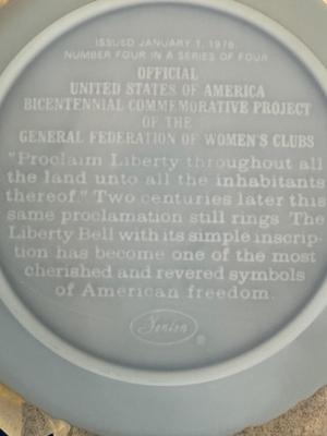 Fenton Powder Blue Glass Bicentennial Commemorative Plates #3 #4