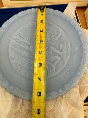 Fenton Powder Blue Glass Bicentennial Commemorative Plates #3 #4