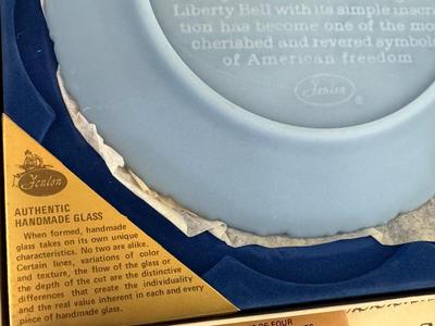 Fenton Powder Blue Glass Bicentennial Commemorative Plates #3 #4