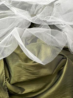 Formal Three Piece Green Corset with Skirt & Scarf/Wrap (S)