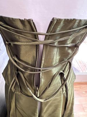 Formal Three Piece Green Corset with Skirt & Scarf/Wrap (S)