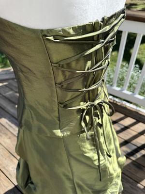 Formal Three Piece Green Corset with Skirt & Scarf/Wrap (S)