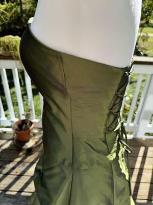Formal Three Piece Green Corset with Skirt & Scarf/Wrap (S)