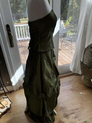Formal Three Piece Green Corset with Skirt & Scarf/Wrap (S)