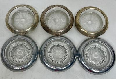 Silver Coaster Lot -3 Sterling & 3 Silver-plate