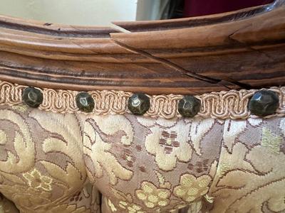 Victorian Tufted Brocade Settee (See Details)
