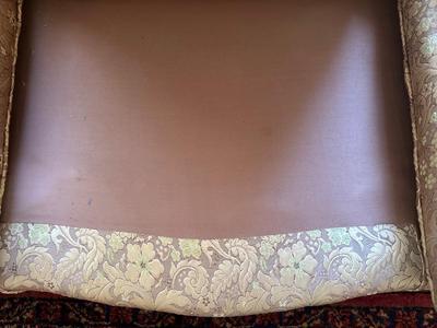 Victorian Tufted Brocade Settee (See Details)