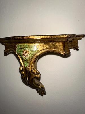 Vintage Italian Hand Gilt Wall Shelf