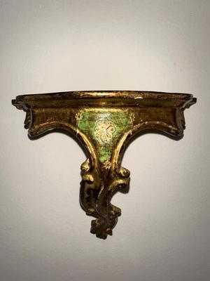 Vintage Italian Hand Gilt Wall Shelf